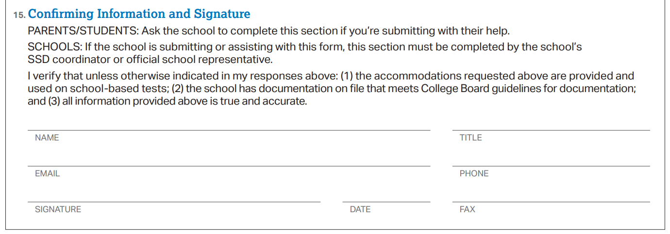 Section 15 - Screenshot of SSDC coordinator information 
